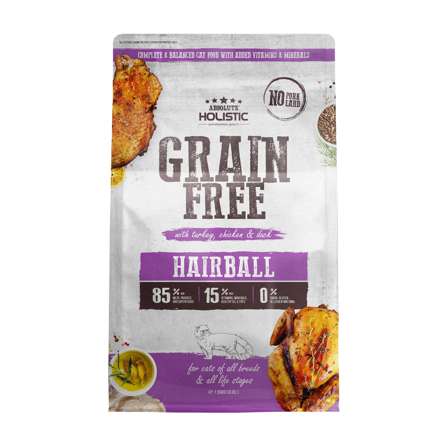 Absolute Holistic Grain Free Kibbles for Cats | Hairball