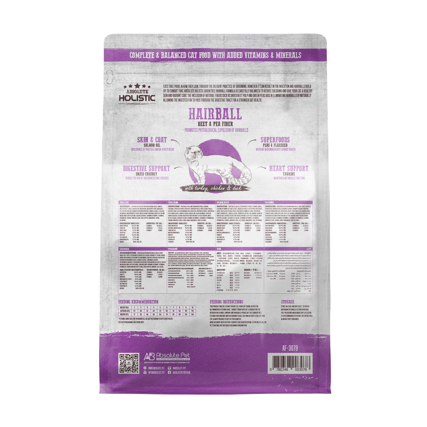 Absolute Holistic Grain Free Kibbles for Cats | Hairball