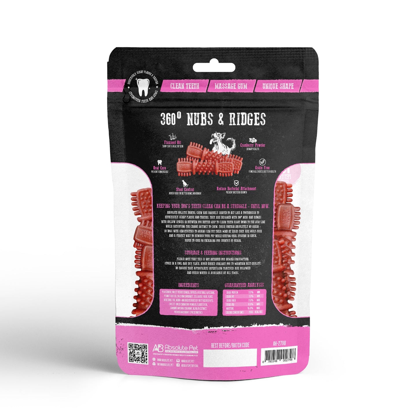 Absolute Holistic Value Pack Dental Chews for Dogs - Cranberry (160g)