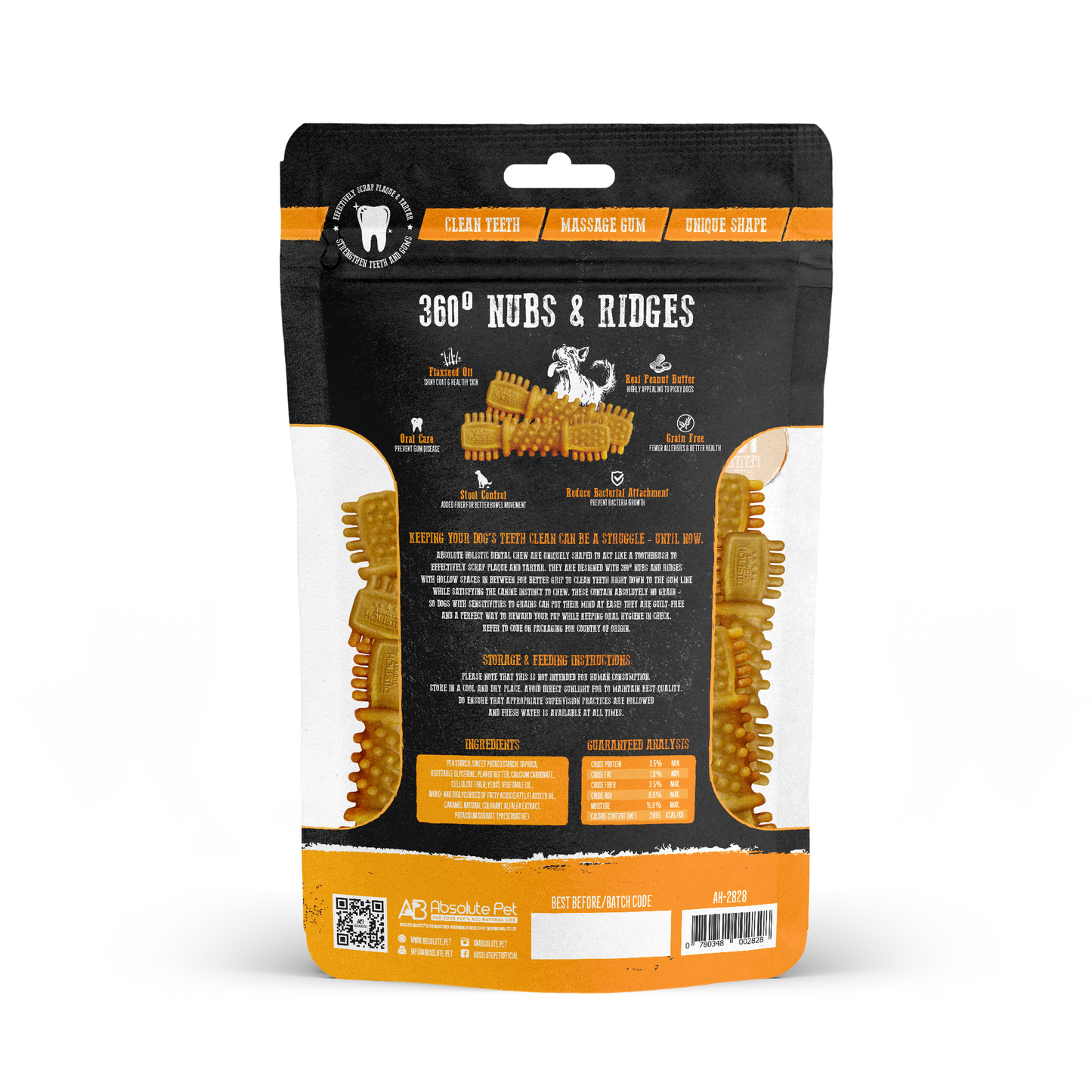 Absolute Holistic Value Pack Dental Chews for Dogs - Peanut Butter (160g)