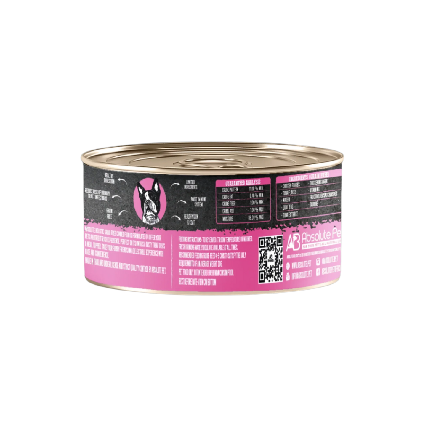 Absolute Holistic Grain Free for Dogs | Shredded Chicken & Quail Egg