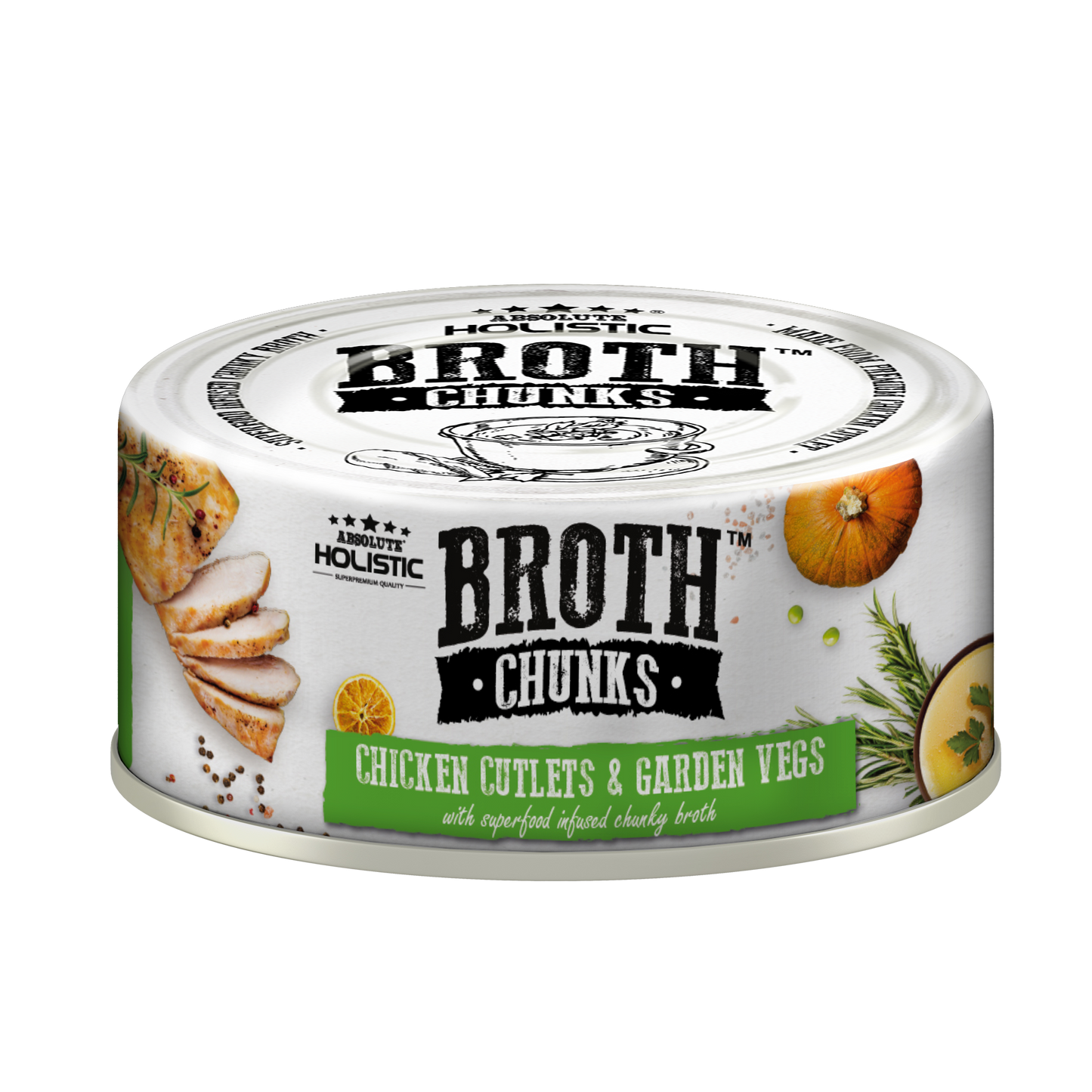 Absolute Holistic Broth Chunks | Chicken Cutlets & Garden Vegs