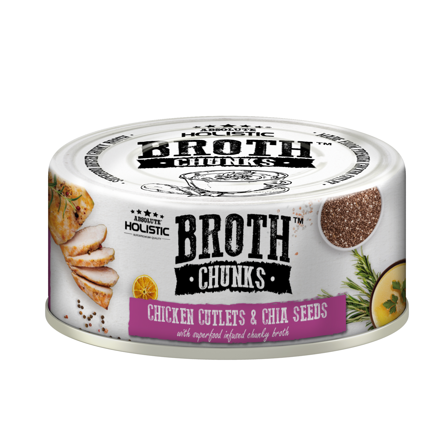 Absolute Holistic Broth Chunks | Chicken Cutlets & Chia Seeds