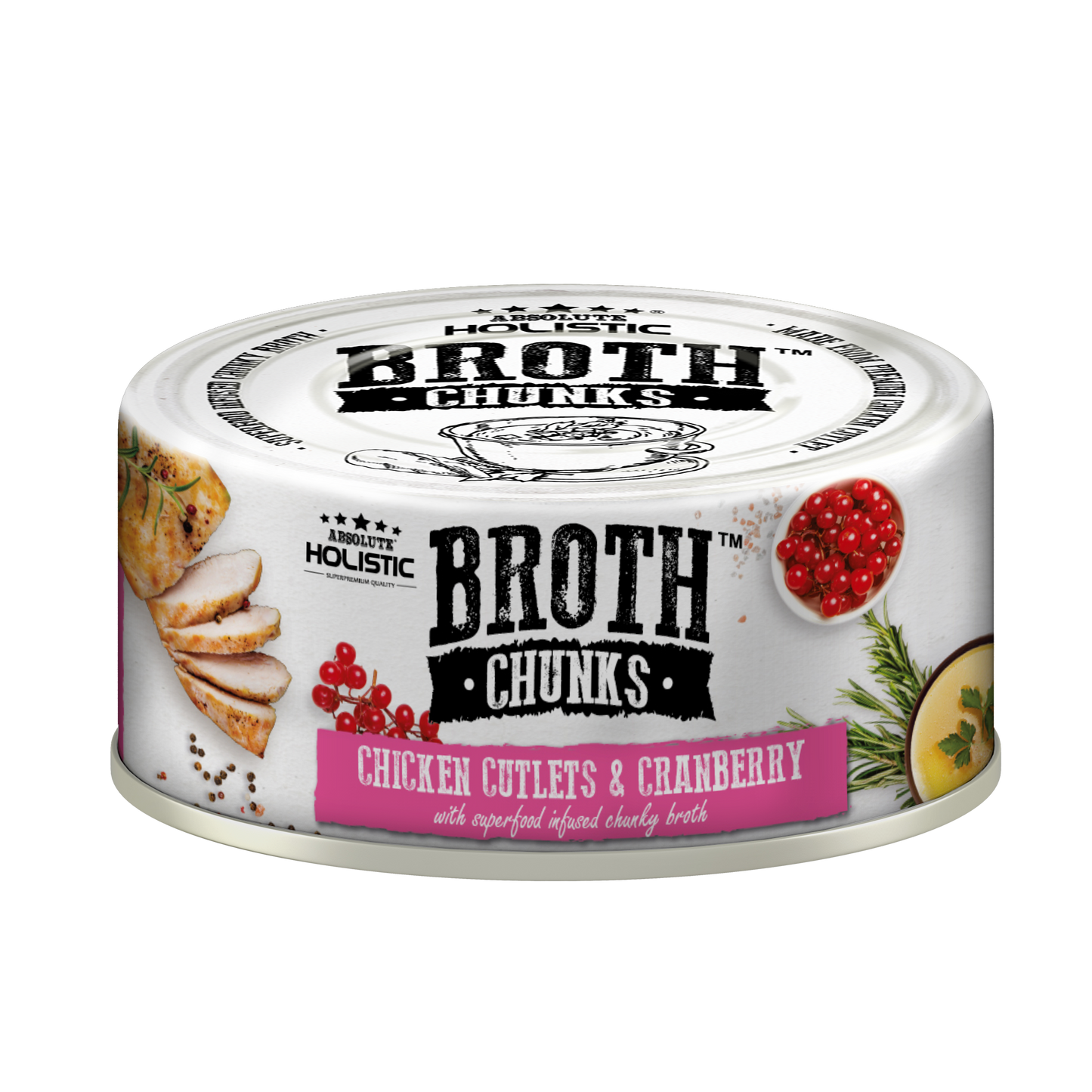 Absolute Holistic Broth Chunks | Chicken Cutlets & Cranberry