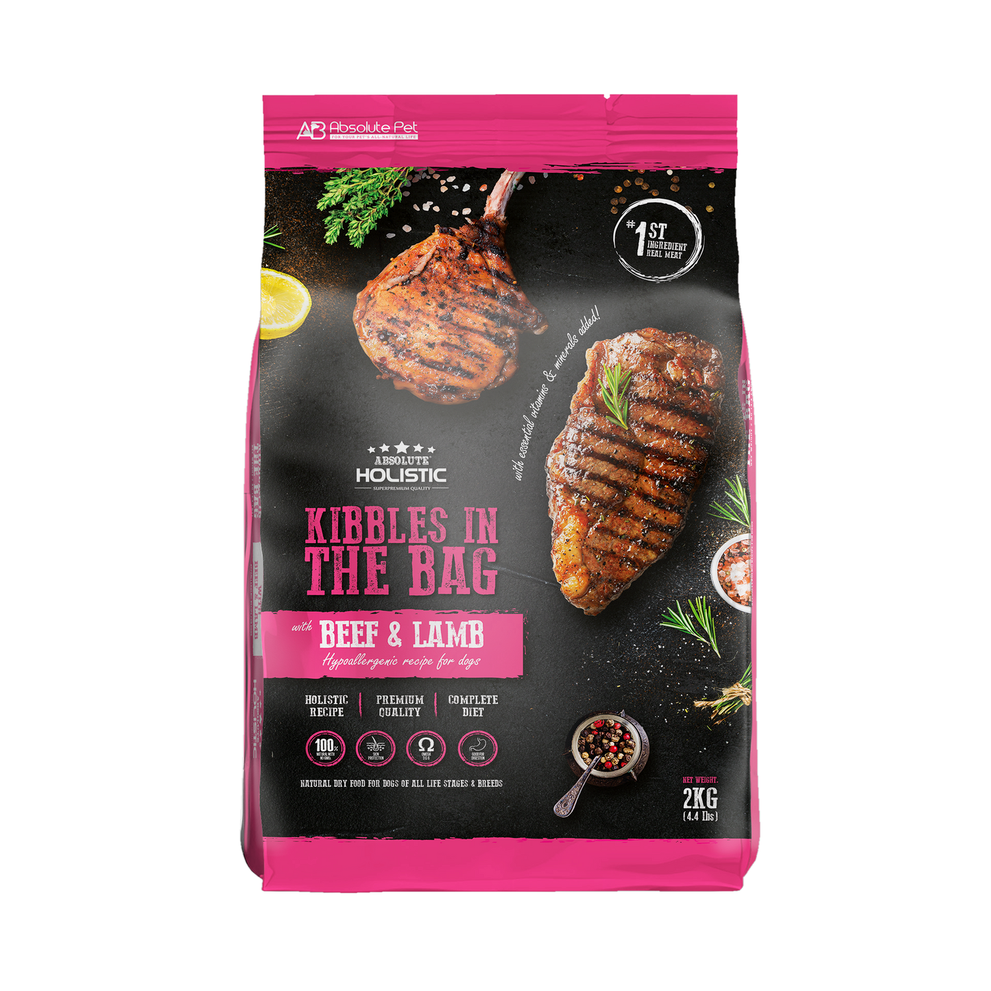Absolute Holistic Dog Kibbles | Grain Free Beef & Lamb