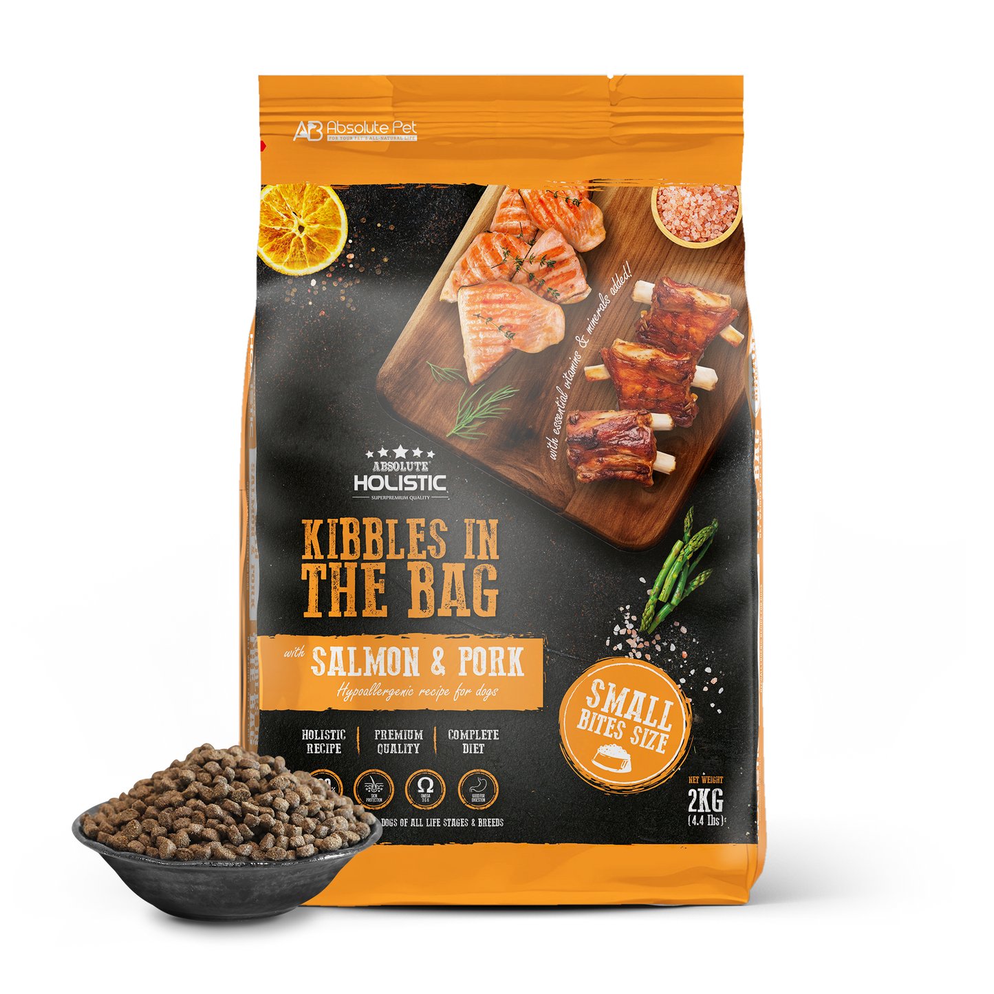 Absolute Holistic Dog Kibbles | Salmon & Pork Small Bites