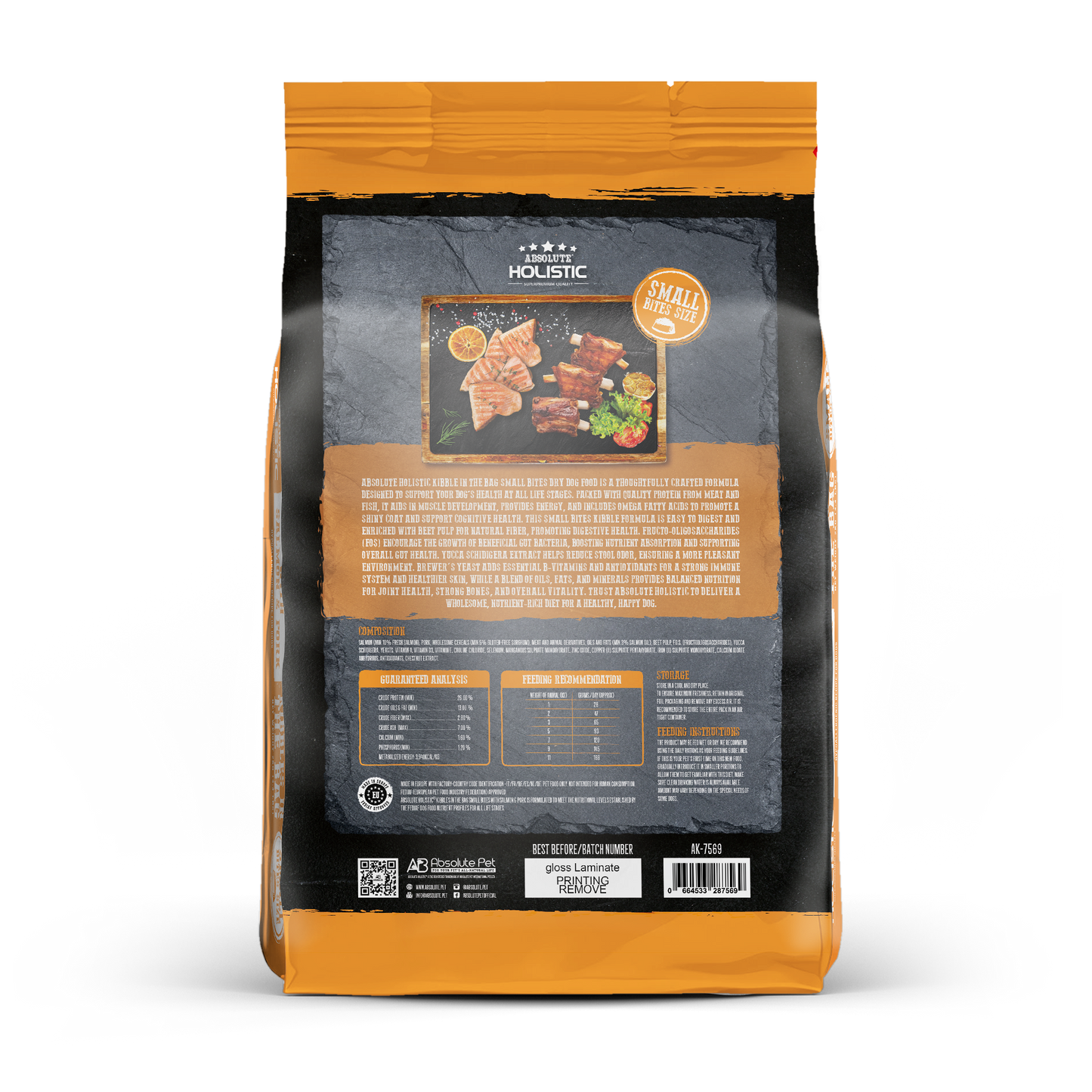 Absolute Holistic Dog Kibbles | Salmon & Pork Small Bites