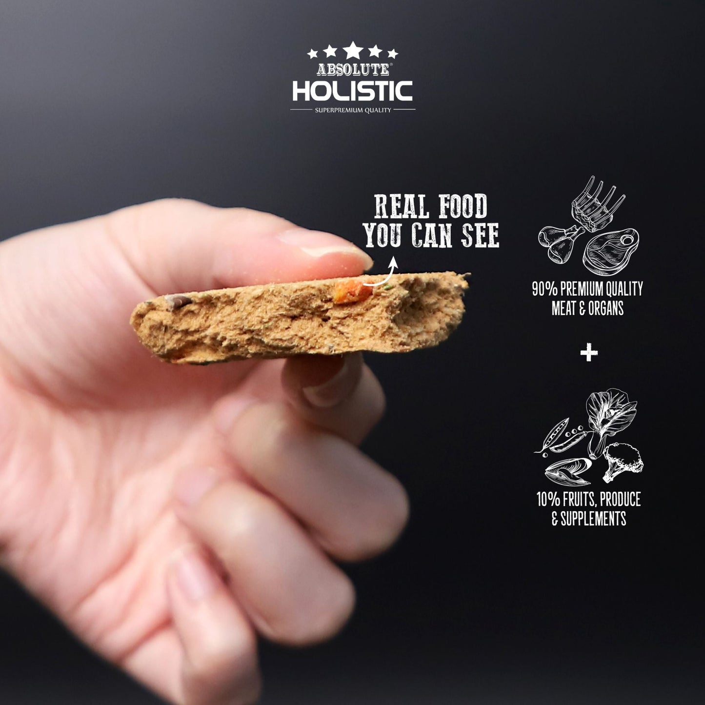 Absolute Holistic Freeze Dried Raw Patties for Dogs - Beef (12.7oz)
