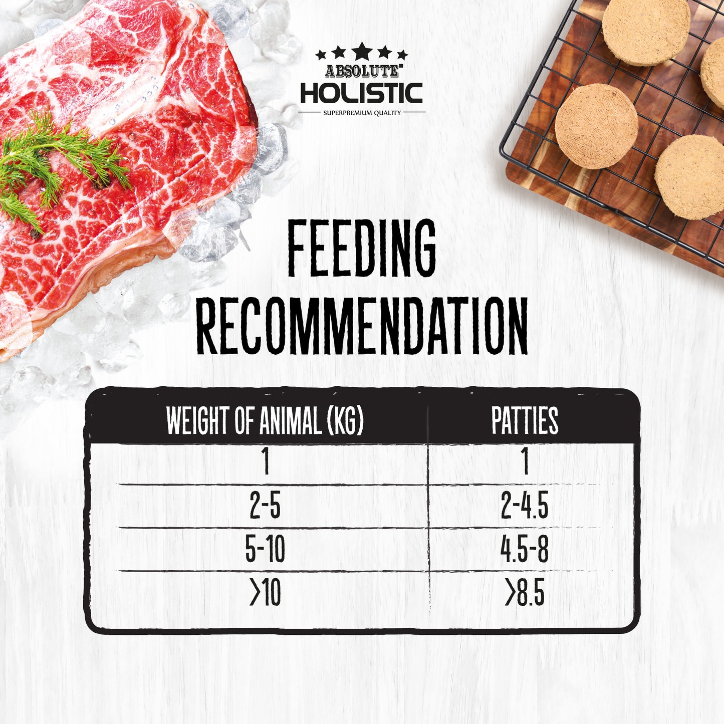 Absolute Holistic Freeze Dried Patties for Cats | Turkey