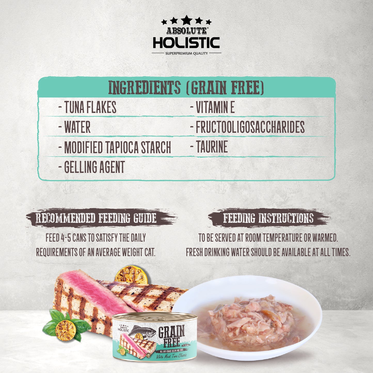 Absolute Holistic Grain Free for Cats | White Meat Tuna Classic