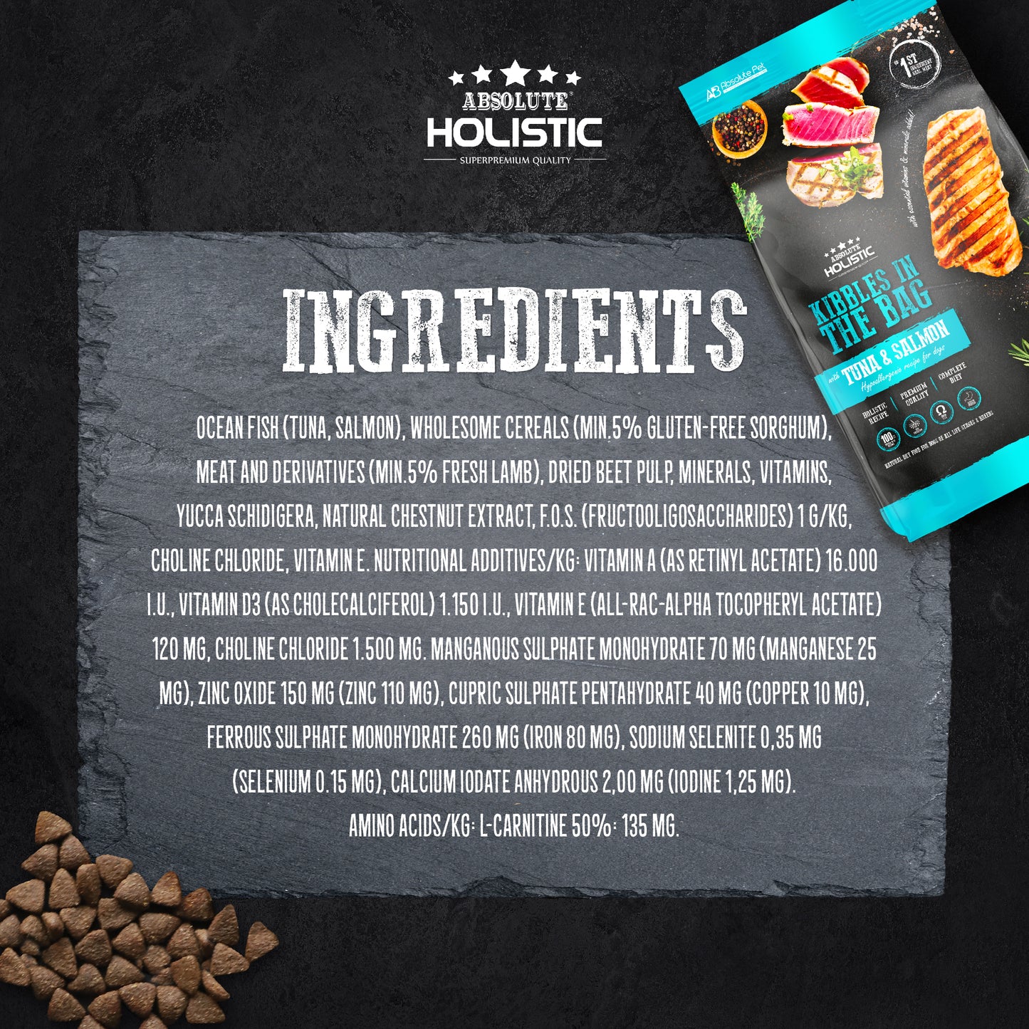 Absolute Holistic Dog Kibbles | Grain Free Tuna & Salmon
