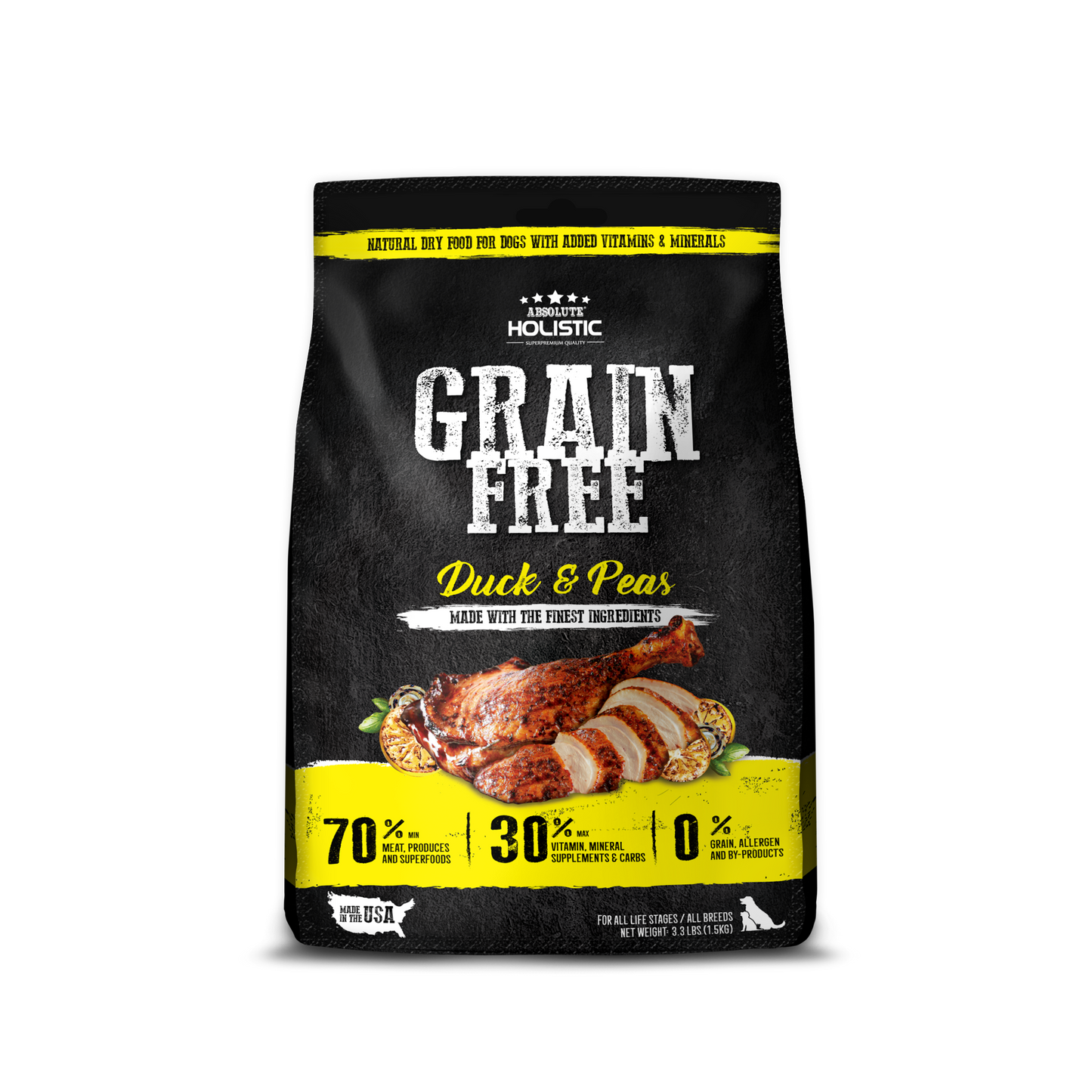 Absolute Holistic Dog Kibbles | Grain Free Duck & Peas