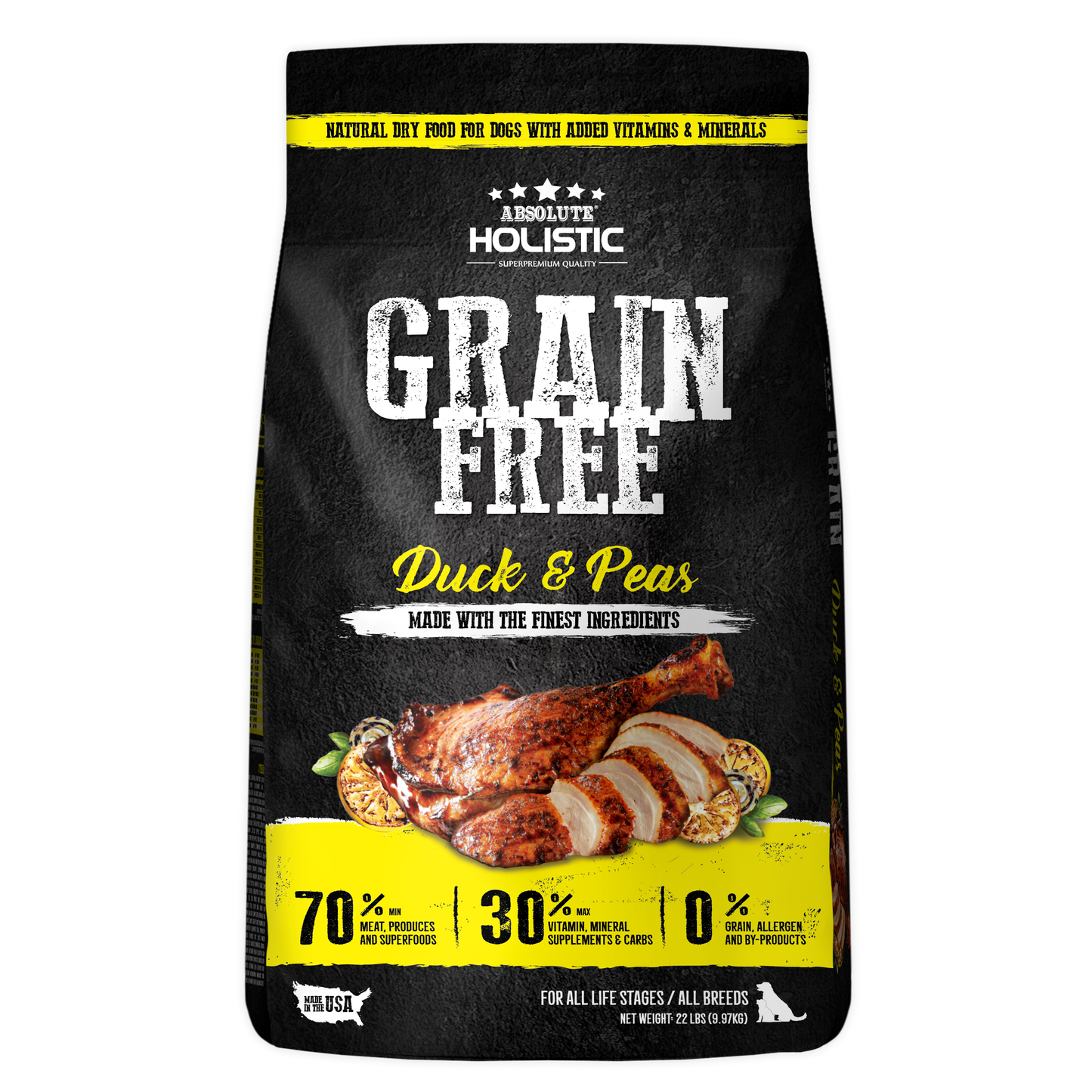 Absolute Holistic Dog Kibbles | Grain Free Duck & Peas