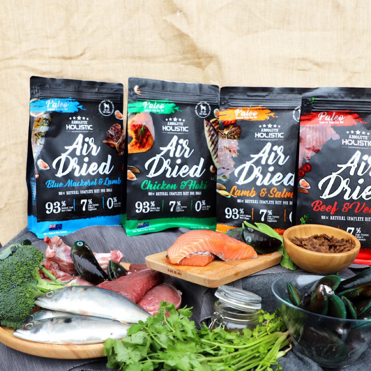 Absolute Holistic Air Dried Food for Dogs - Lamb & Salmon (1kg)