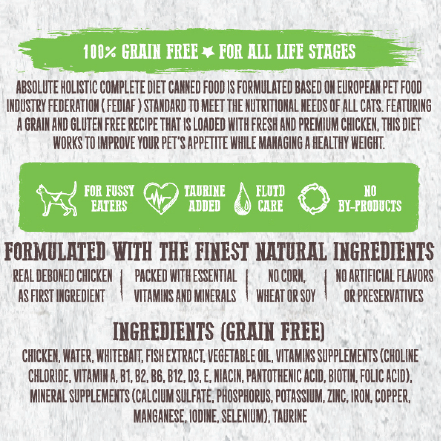 Absolute Holistic Complete Diet for Cats | Chicken & Whitebait