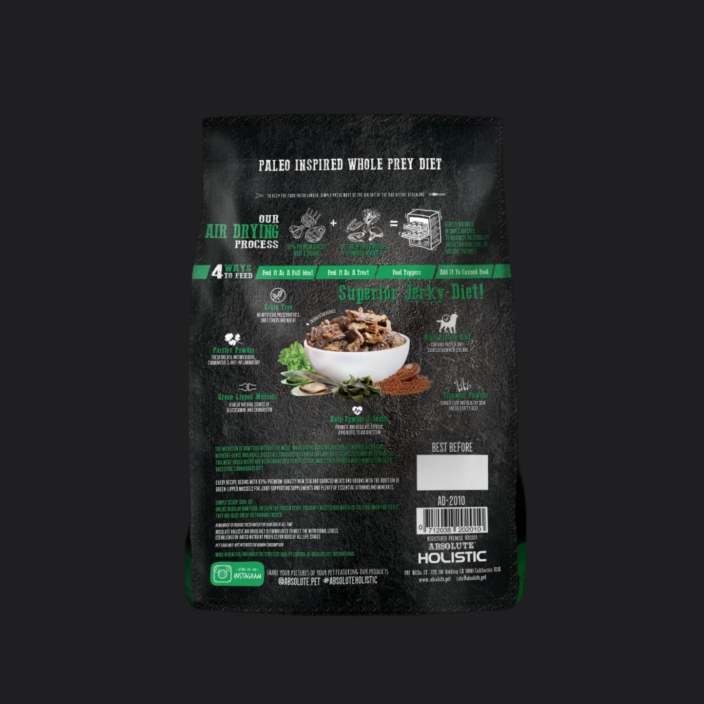 Absolute Holistic Air Dried Food for Dogs - Chicken & Hoki