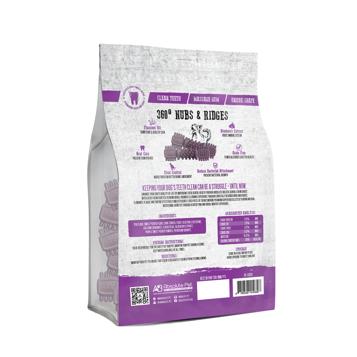Absolute Holistic Dental Chews Jumbo Pack BOOST | Blueberry