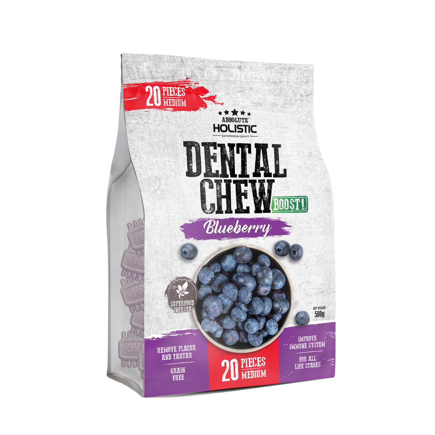 Absolute Holistic Dental Chews Jumbo Pack BOOST | Blueberry