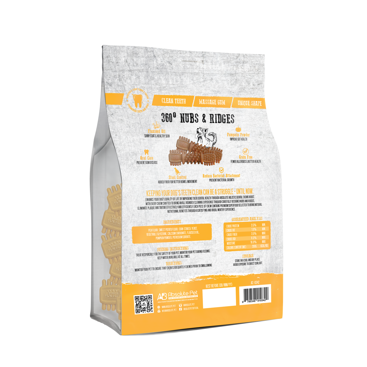 Absolute Holistic Dental Chews Jumbo Pack BOOST | Pumpkin