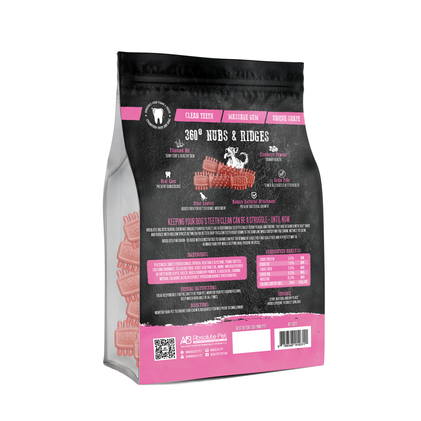 Absolute Holistic Dental Chews Jumbo Pack BOOST | Cranberry