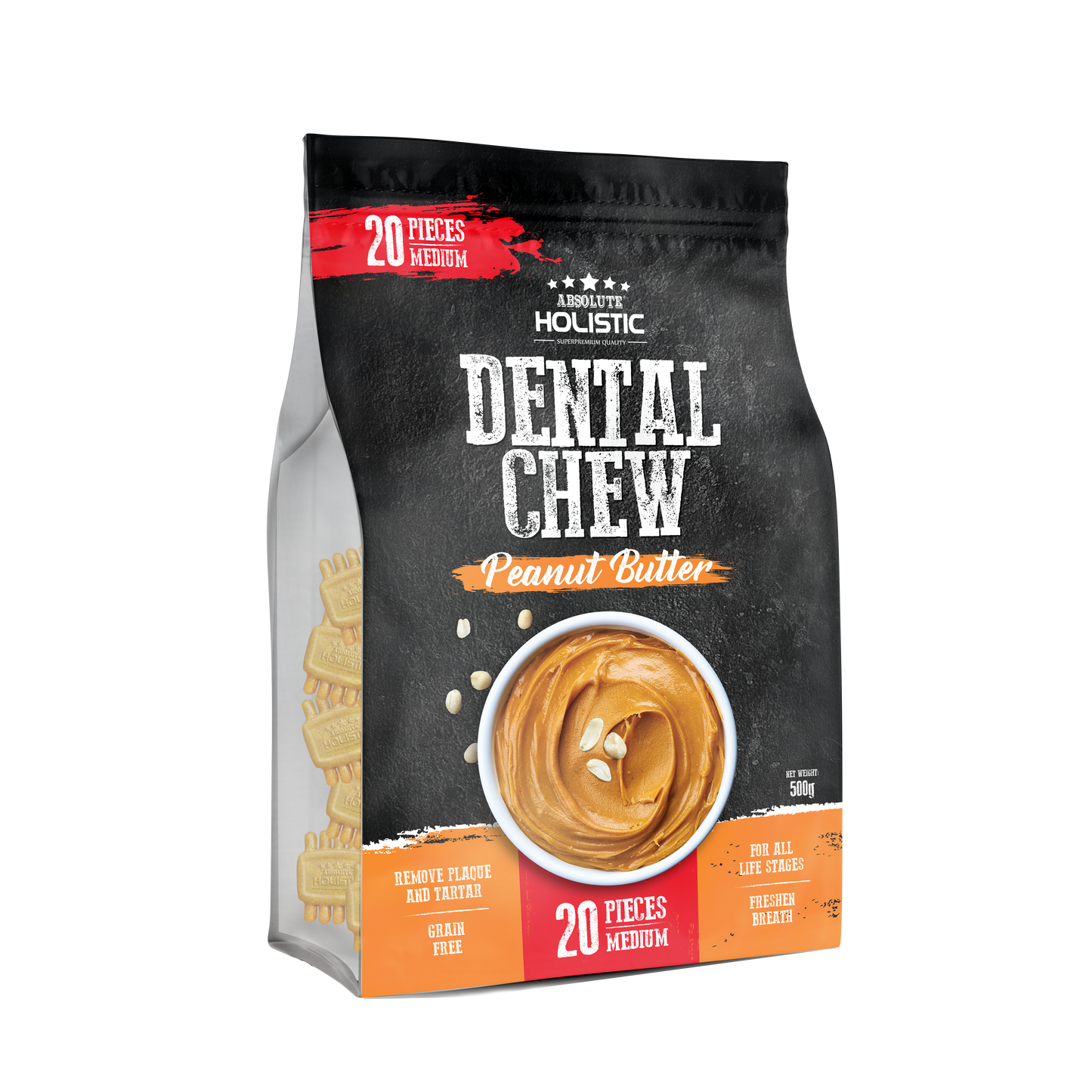 Absolute Holistic Dental Chews Jumbo Pack Boost | Peanut Butter