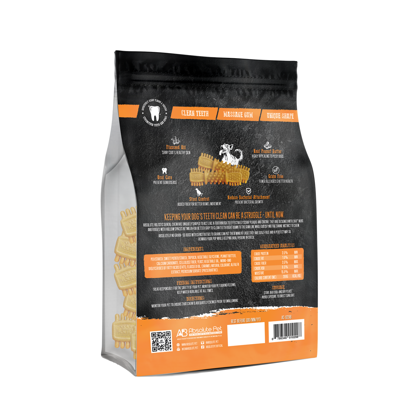 Absolute Holistic Dental Chews Jumbo Pack Boost | Peanut Butter