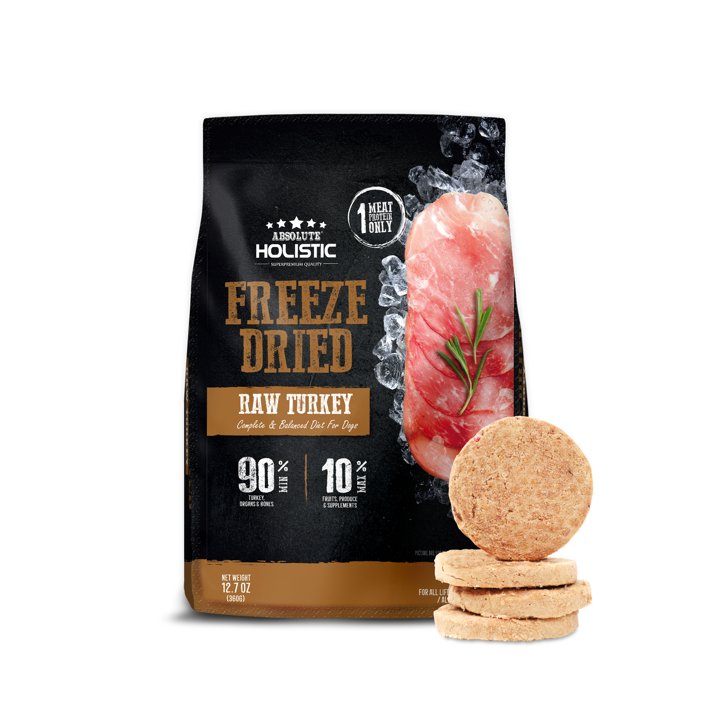 Absolute Holistic Freeze Dried Raw Patties | Turkey