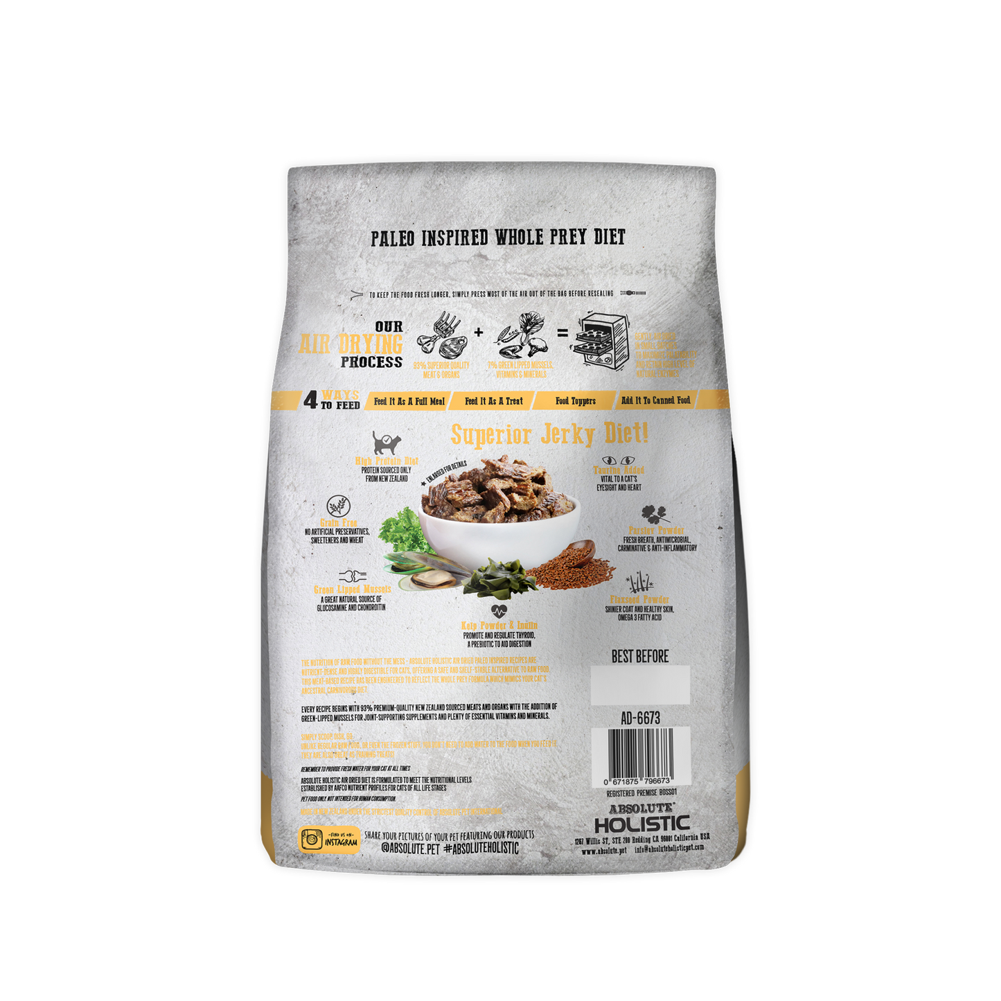 Absolute Holistic Air Dried for Cats | Lamb & Salmon