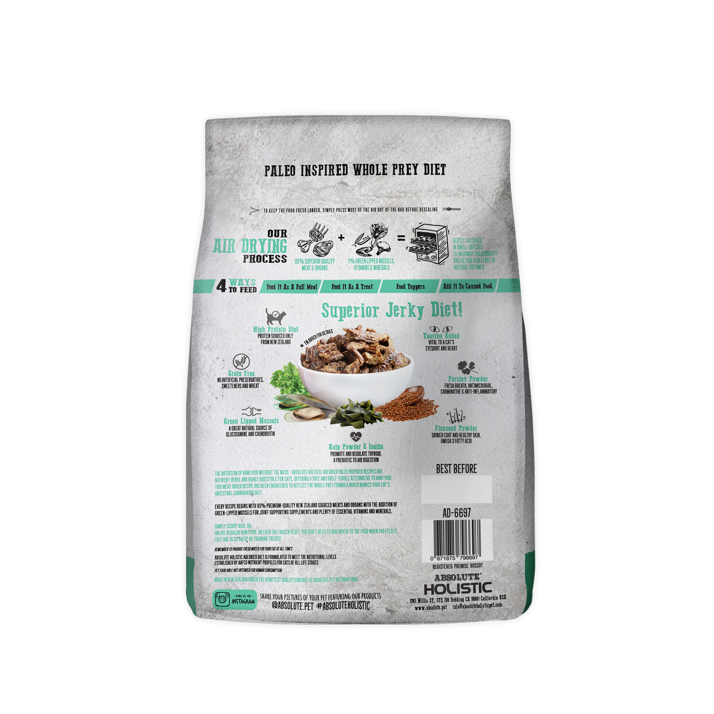Absolute Holistic Air Dried for Cats | Chicken & Hoki