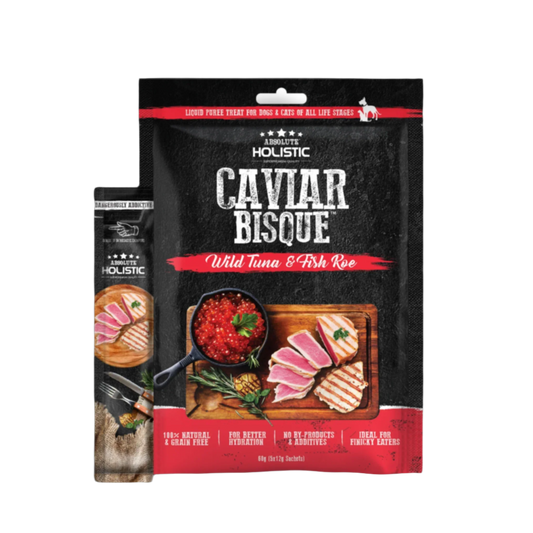 Absolute Holistic Liquid Treats for Cats & Dogs - Tuna & Fish Roe Bisque (12g x 5)