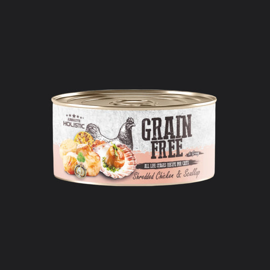 Absolute Holistic Grain Free for Cats | Shredded Chicken & Scallop