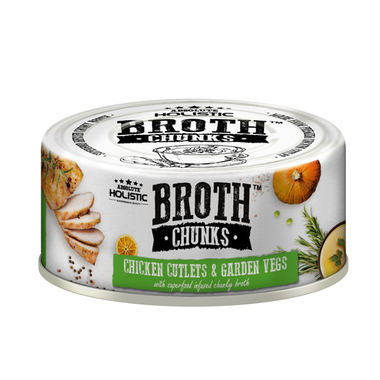 Absolute Holistic Broth Chunks | Chicken Cutlets & Garden Vegs