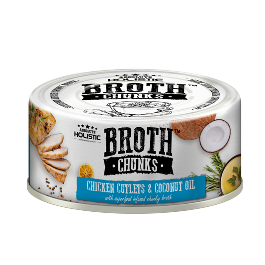 Absolute Holistic Broth Chunks | Chicken Cutlets & Coconut Oil