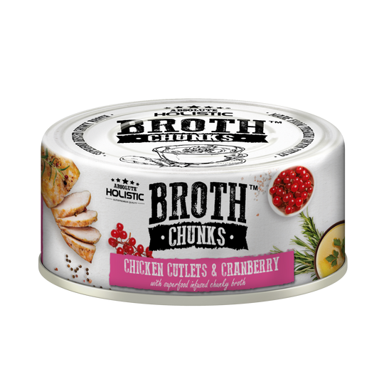 Absolute Holistic Broth Chunks | Chicken Cutlets & Cranberry