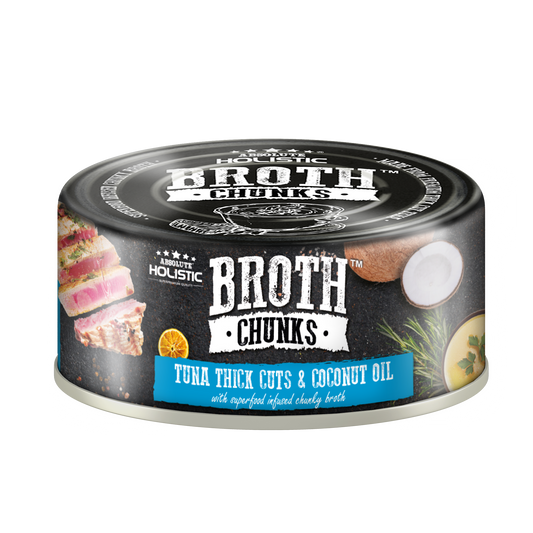 Absolute Holistic Broth Chunks | Tuna Thick Cuts & Coconut Oil