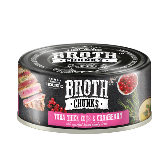 Absolute Holistic Broth Chunks | Tuna Thick Cuts & Cranberry