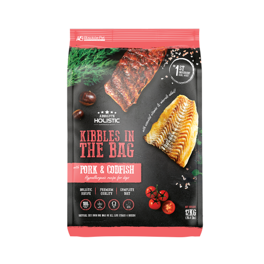Absolute Holistic Dog Kibbles | Grain Free Pork & Codfish