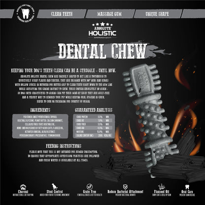 Absolute Holistic Dental Chew for Dogs - Charcoal (4")
