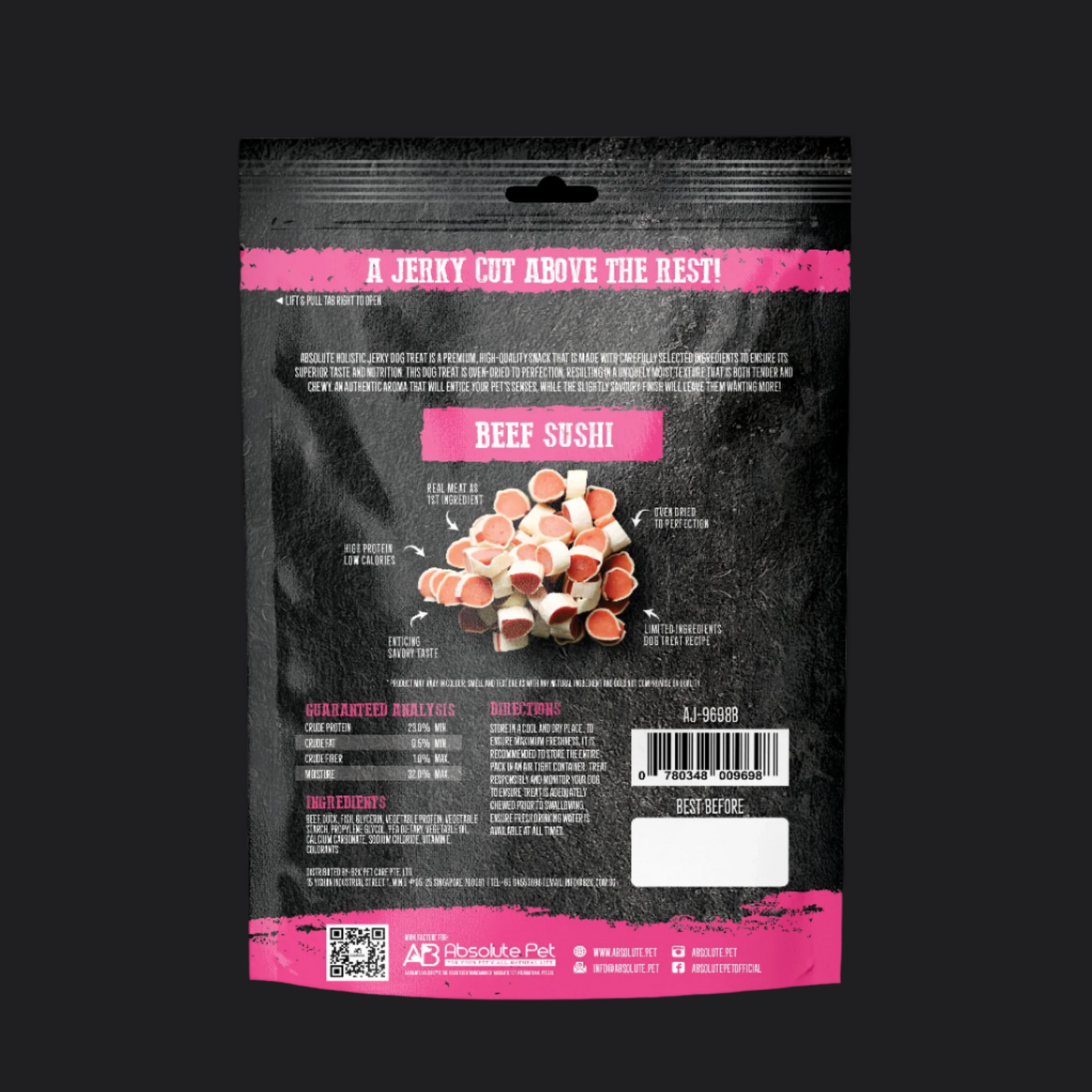 Absolute Holistic Grain Free Dog Treats | Beef Jerky Sushi