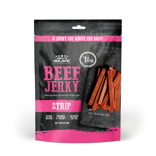 Absolute Holistic Grain Free Dog Treats | Beef Jerky Loin Strip