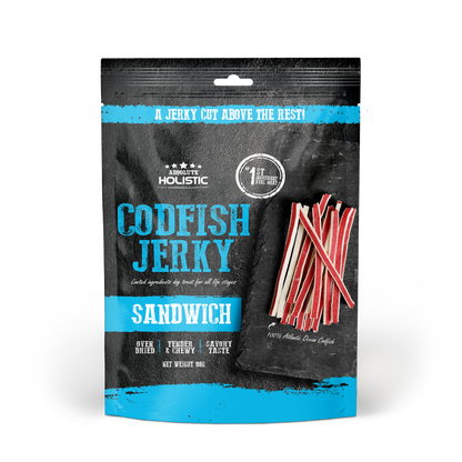 Absolute Holistic Grain Free Dog Treats | Codfish Jerky Sandwich