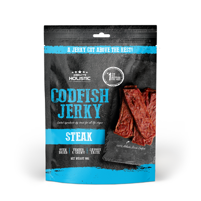 Absolute Holistic Grain Free Dog Treats | Codfish Jerky Steak