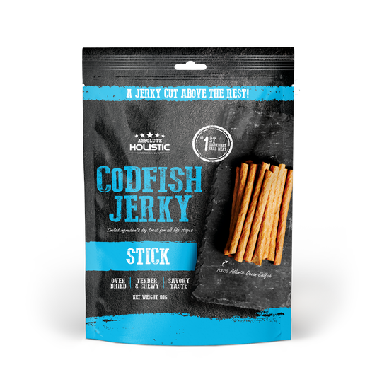 Absolute Holistic Grain Free Dog Treats | Codfish Jerky Loin Stick