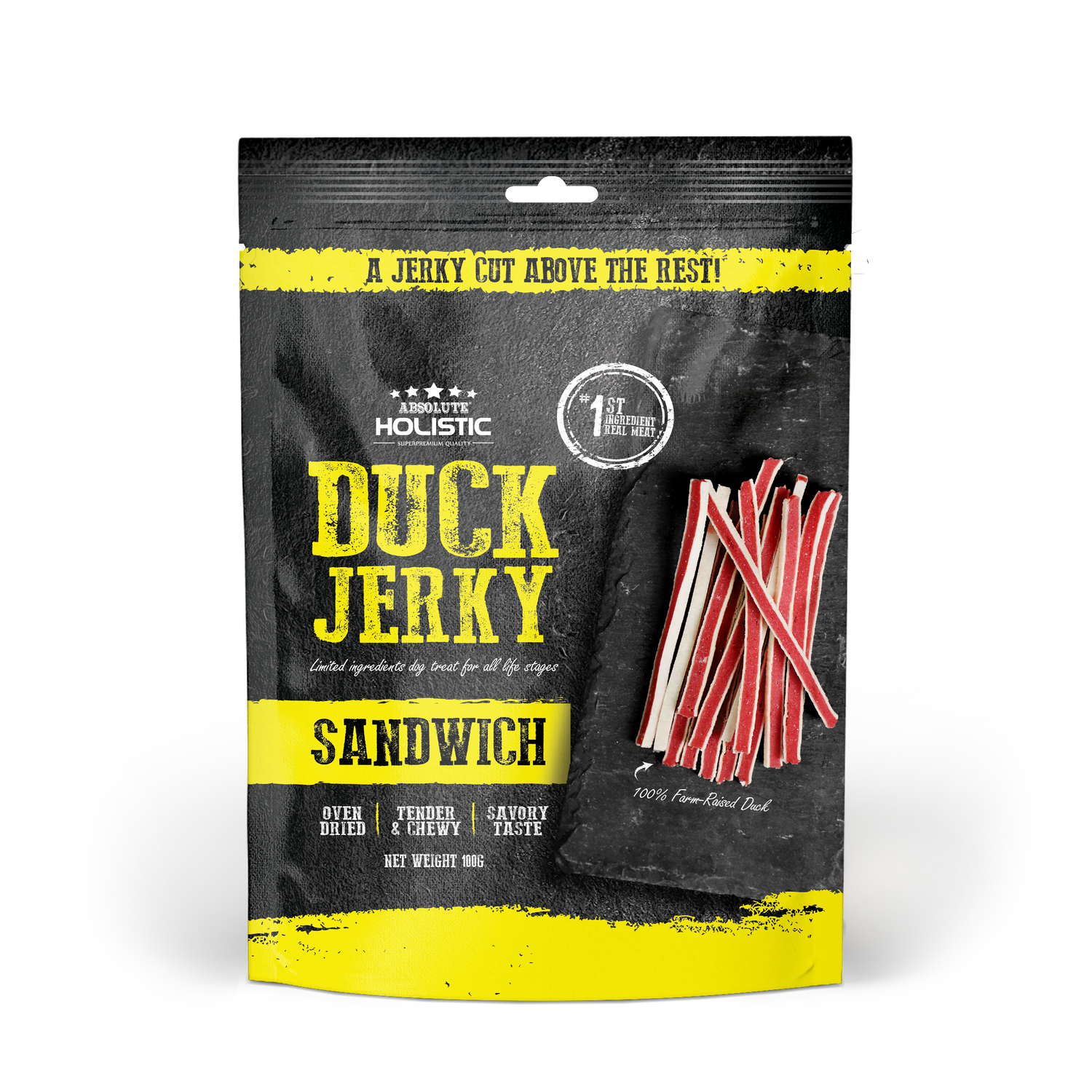 Absolute Holistic Grain Free Dog Treats | Duck Jerky Sandwich