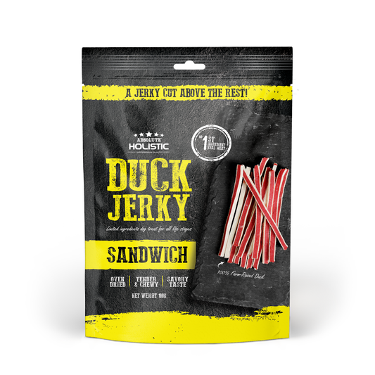 Absolute Holistic Grain Free Dog Treats | Duck Jerky Sandwich