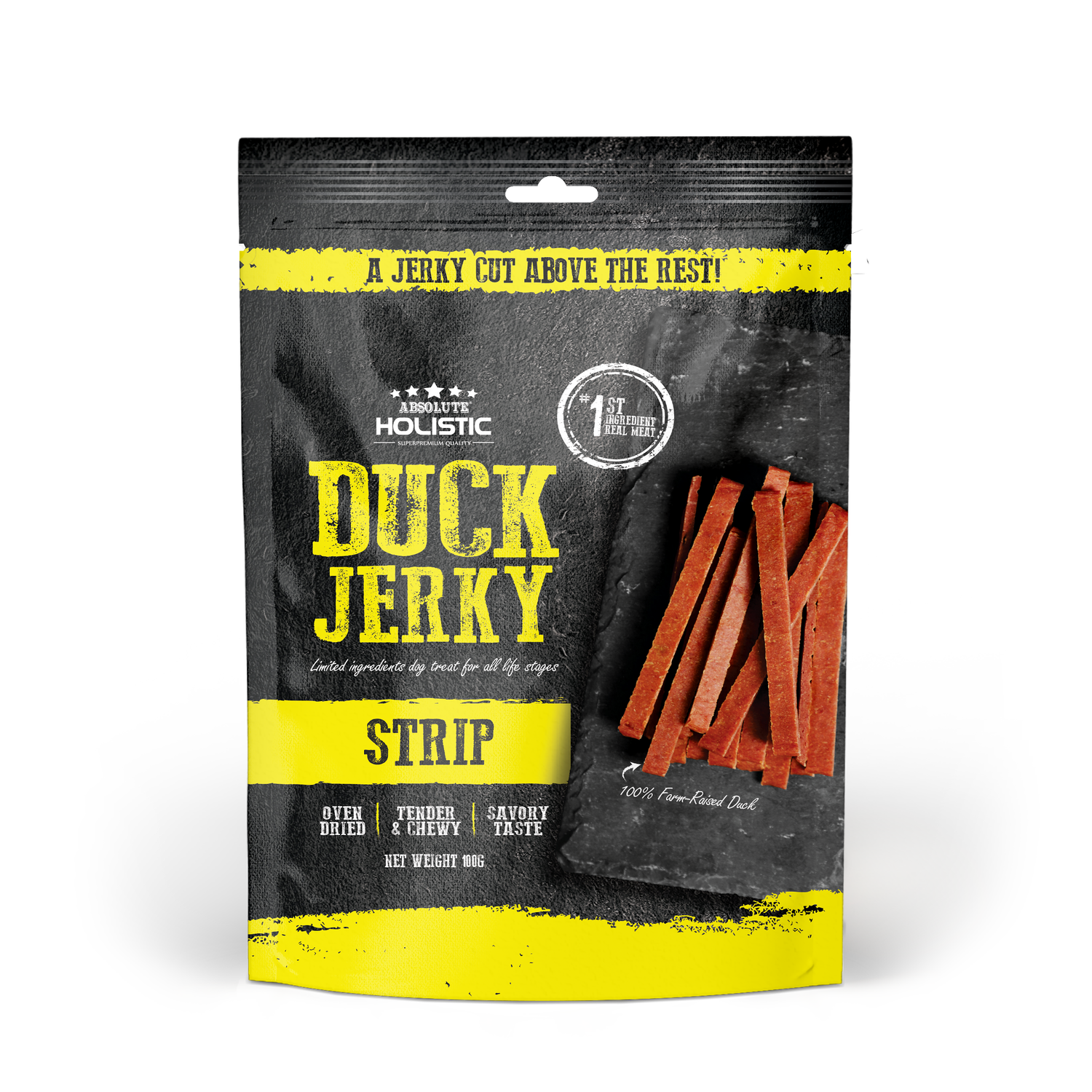 Absolute Holistic Grain Free Dog Treats | Duck Jerky Loin Strip