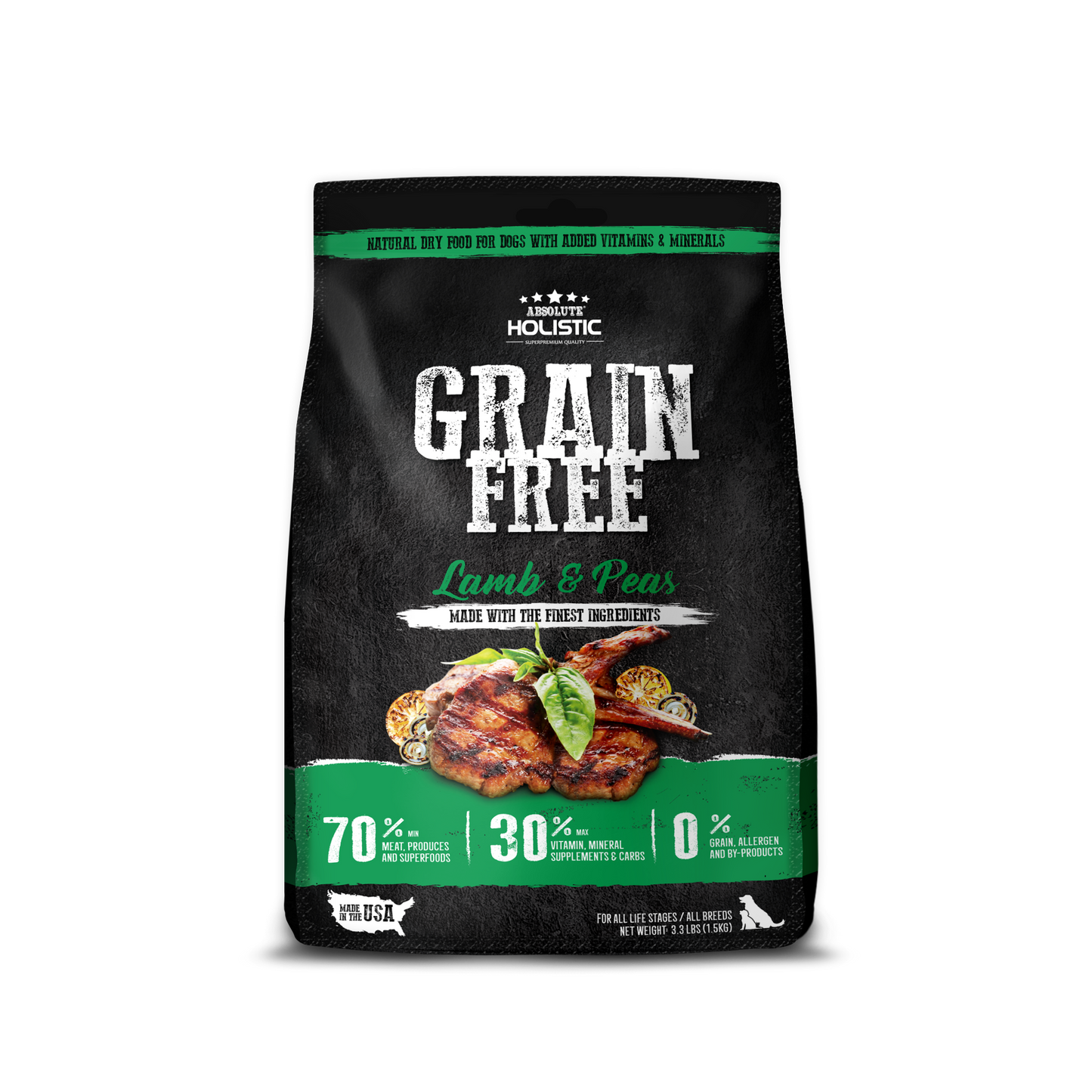 Absolute Holistic Dog Kibbles | Grain Free Lamb & Peas