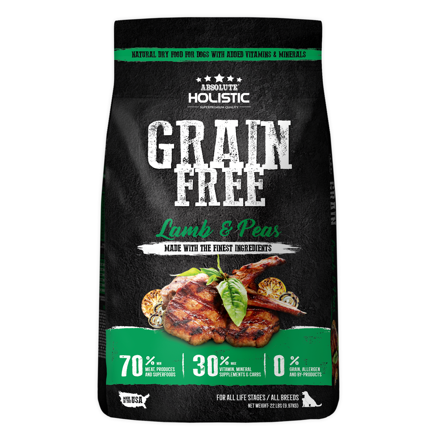 Absolute Holistic Dog Kibbles | Grain Free Lamb & Peas