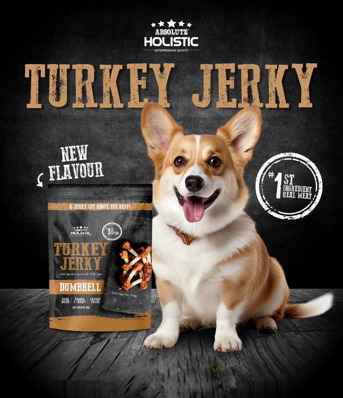 Absolute Holistic Grain Free Dog Treats | Turkey Jerky Sushi