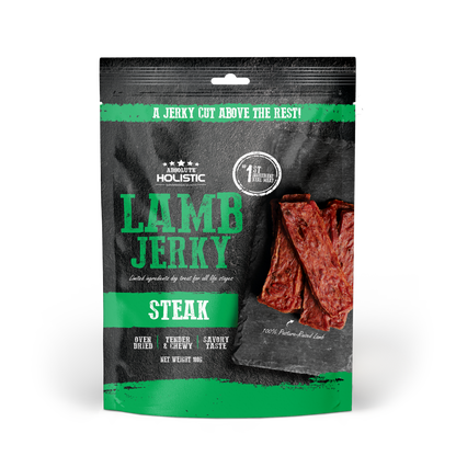 Absolute Holistic Grain Free Dog Treats | Lamb Jerky Steak